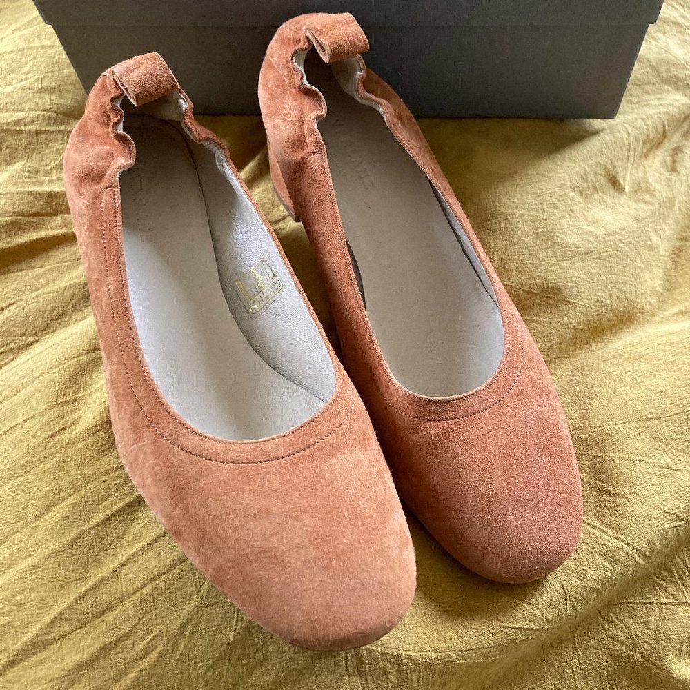 Everlane Day Heel, 9.5, Cognac Suede